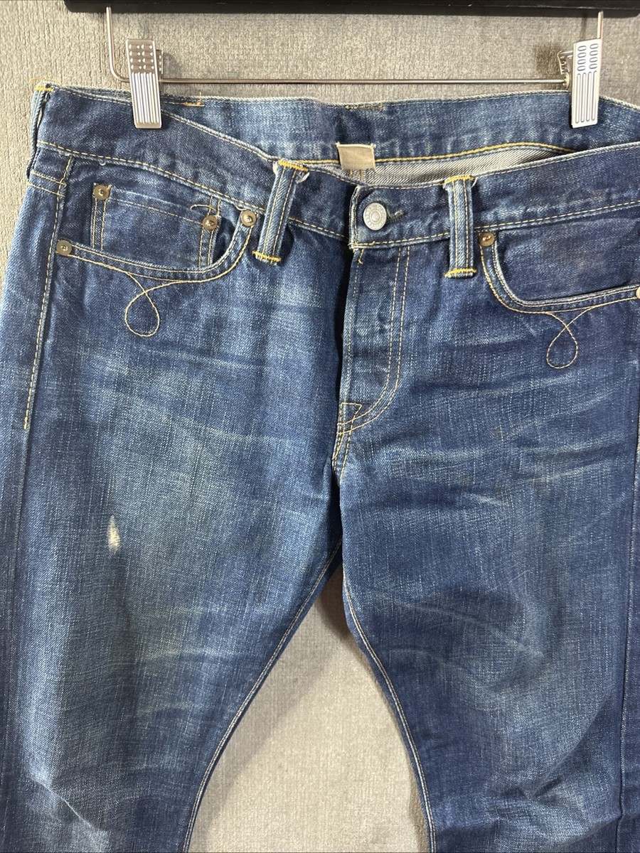 Ralph Lauren Double RL (RRL) Men's Distressed Blue Jeans 29 X 34