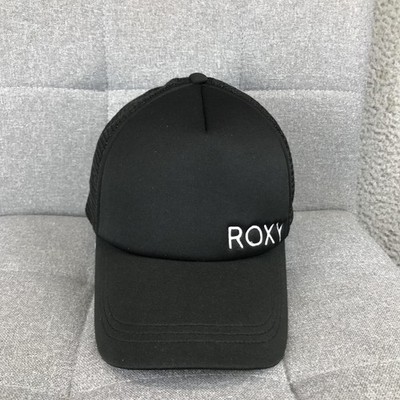 Roxy Hat Cap Trucker Snap Back Womens Adjustable Black Mesh Logo Baseball