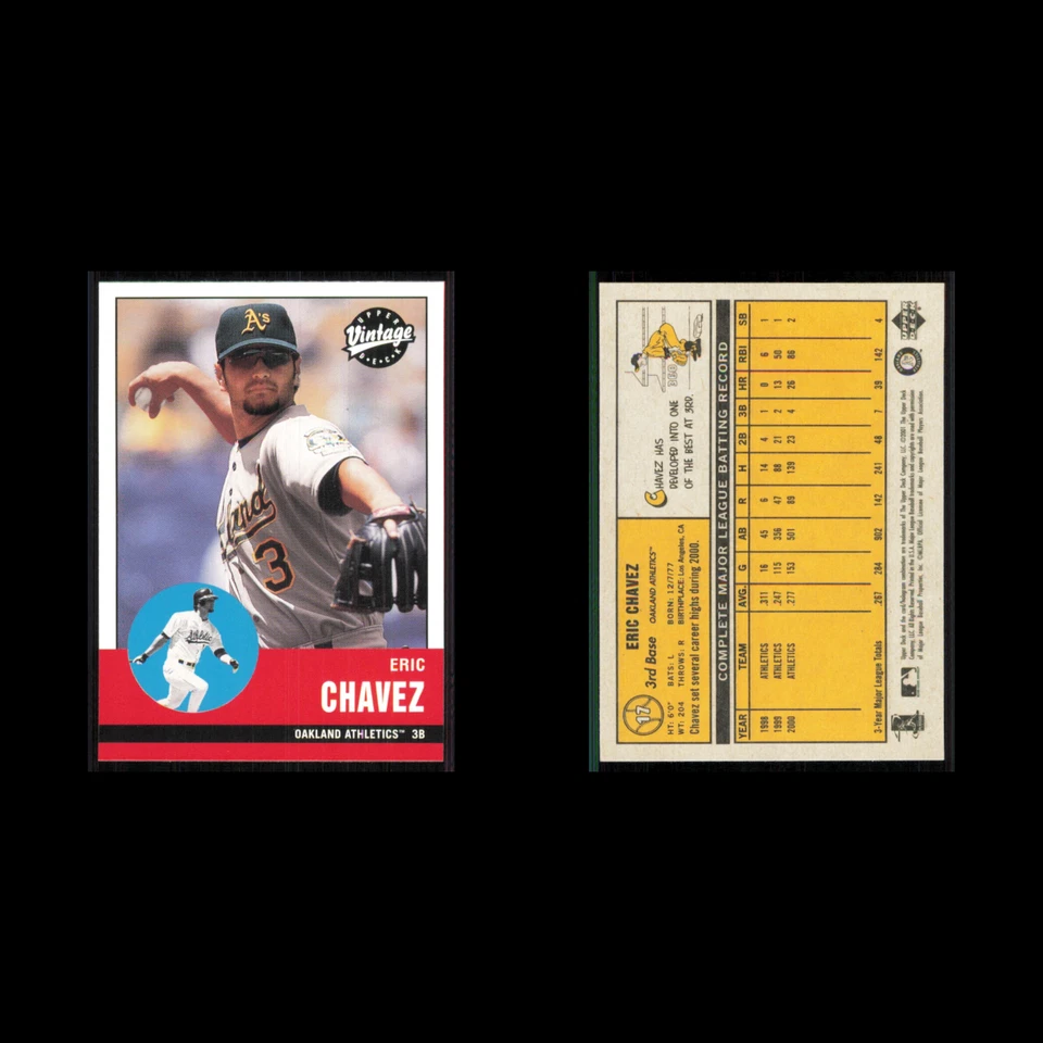 Eric Chavez #17 2001 Upper Deck Vintage Oakland Athletics Baseball Card MLB NM - Image 3 of 3