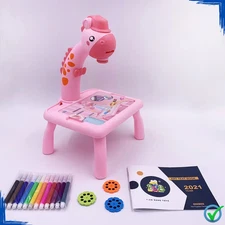 Table Kids Painting Desk Mini LED Projector Drawing Educational Art Learning Toy