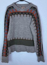 Vintage Monarch Sweater Mens Large Knit Pullover Patterned 90s Korea