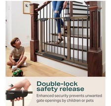 Cumbor 29.7-46" Award-Winning Baby Dog Safety Gate for Stairs/Doorway/Hall Brown