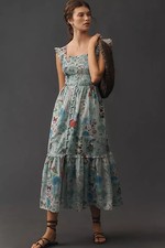 ANthropologie The Peregrine Square-Neck Midi Dress