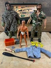 Vtg Lot 1964 HASBRO GI JOE w/ Original Black Figure Commander & Footlocker VG