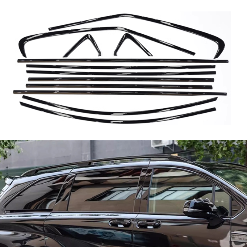 2021-24 25 For Toyota Sienna Black Titanium Window Strip Trim Moulding Seal Belt