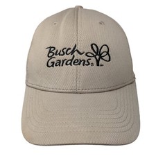 Busch Gardens Strapback Hat Tan One Size Adjustable Embroidered Headmost