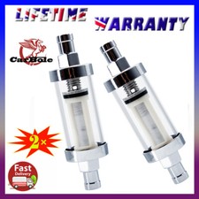 2Pcs 10mm Universal Chrome Glass Fuel Filters Car Petrol Diesel Inline Reusable
