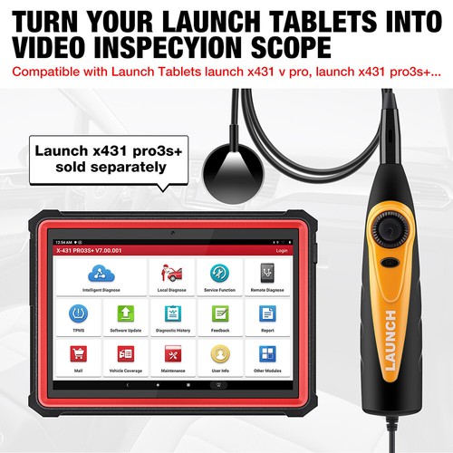 LAUNCH VSP600 Videoscope HD Inspection Camera USB Borescope Flexible