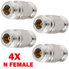 4PC Brass N-Type Female Jack to N Female Jack For RF Adapter Barrel Connector US