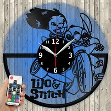 LED Clock Lilo&Stitch LED Light Vinyl Record Wall Clock LED Wall Clock 2562