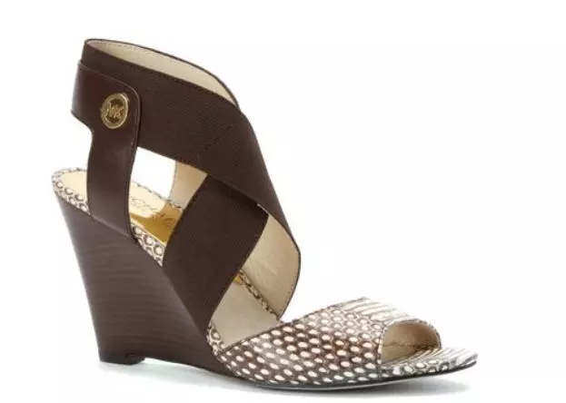Michael Kors Women s Meadow Wedge Sandal Brown Cream Multi 6.5 M