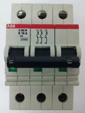 ABB, S283-K16A, CIRCUIT BREAKER, 3P, 277/480VAC,MAX 254/440, 16A, NO SCREWS, NEW