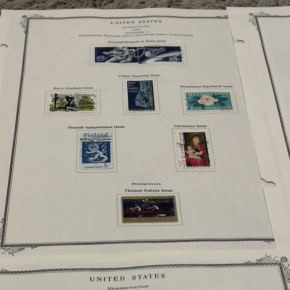US STAMPS ON COMPLETE ALBUM PAGES WAR, ROOSEVELT, SPACE, AMERICAN FLAGS ETC. #52 - Image 4 of 4