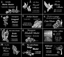 Grabstein Grabplatte Grabmal inkl. Inschrift und Motiv  40x30x1 Urnengrab