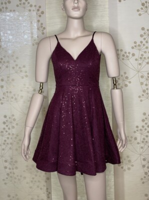 B Smart Burgundy Sequin Formal Dress Size 5 | eBay