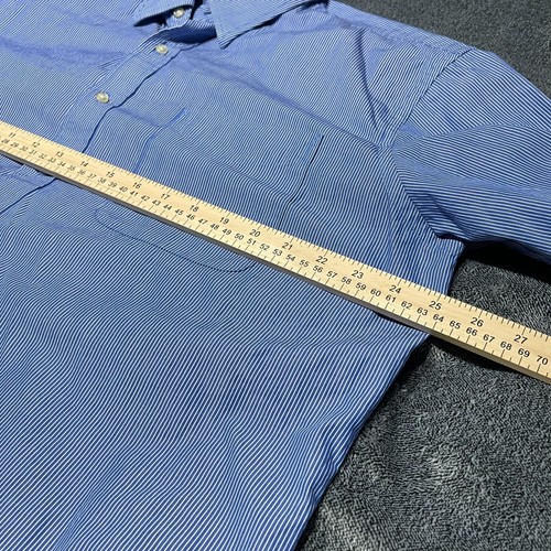Tommy Hilfiger Ithaca Oxford Dress Shirt Mens 17.5 34-35 Blue Striped Cotton - Picture 6 of 10