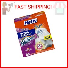 Hefty Ultra Strong Tall Kitchen Trash Bags, Fabuloso Scent, 13 Gallon, 80 Count