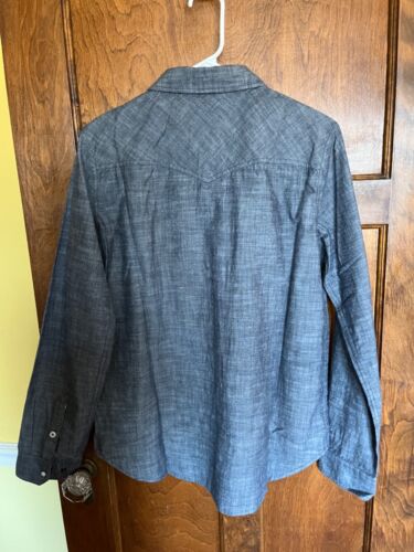 Camicia donna grande Stio nuova con etichetta blu Ashton Chambray western snap rodeo nuova cotone - Foto 9 di 10