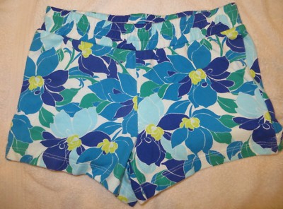 Gymboree Mix N Match Blue Flower Floral Knit Shorts Size M Medium 7-8 7 ...