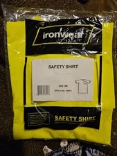 Ironwear 1800-L-Polyester Crew Neck SAFETY Shirt with Pocket, Lime, Medium 
