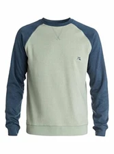 Quiksilver Men's Major Block Crew Fleece Sweatshirt in Small Dark Denim