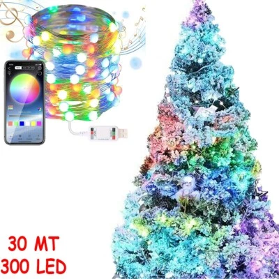 ROBERTAGOR EXTRASTAR STRISCIA 300 LED 30MT BLUETOOTH RGB SMART APP LUCI DI NATALE IP20 ALBERO