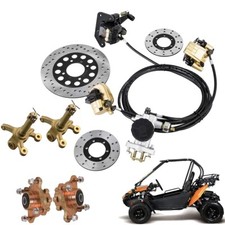 Front 4 Stud Wheel Hub Steering Spindle Brake Caliper Rotor Go Kart Quad Buggy
