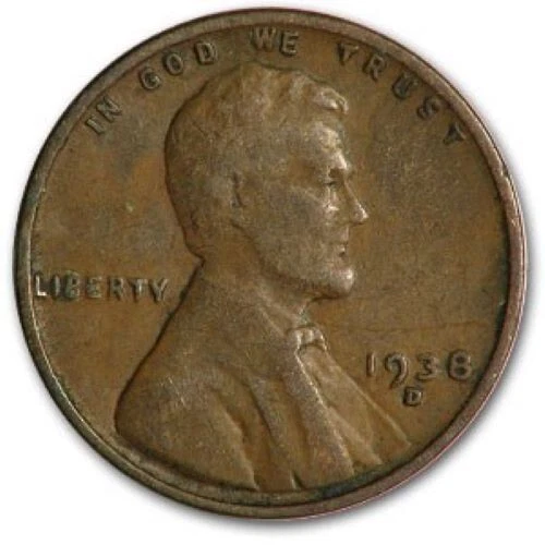 1938 D - Lincoln Wheat Penny - VF/XF