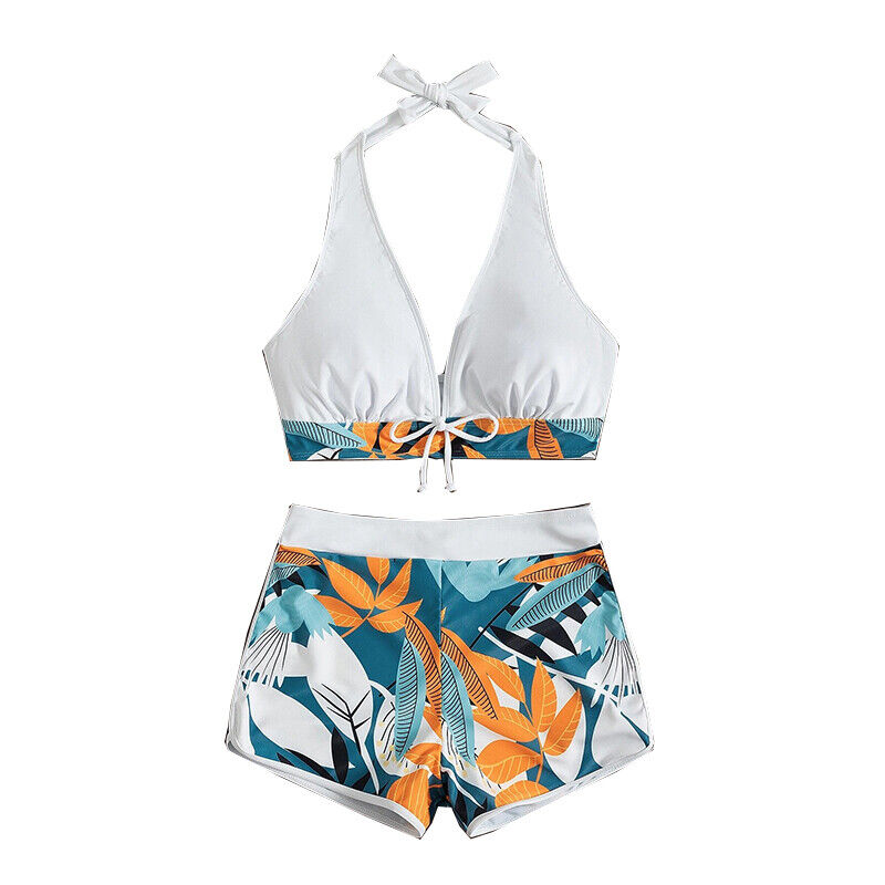 Ladies Swimwear Push Up Bra Tops Shorts 2Pcs Set Bathing Suit Swimsuit  Padded US