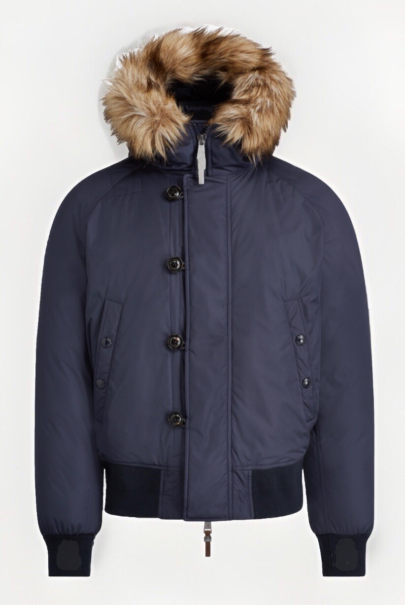 Polo Ralph Lauren Down Padded Hooded Detachable Fur Jacket Navy S-M RRP £599 image 2