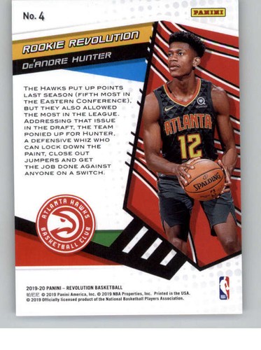2019-20 Panini Revolution Rookie Revolution #4 De'Andre Hunter (ref 136432) - Picture 2 of 2