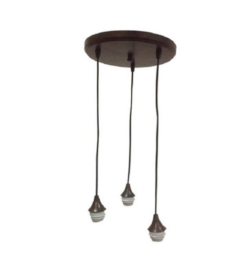 Portfolio  3-Light French Bronze Cylinder Medium Hanging  Pendant Light