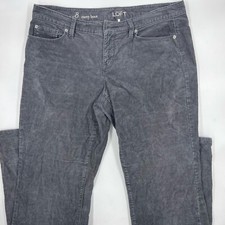 Ann Taylor LOFT Womens Curvy Boot Pants 8 Gray Corduroy Stretch Mid Rise Bootcut
