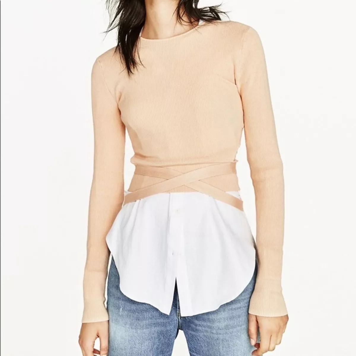 Zara sweater with hotsell tie at waist