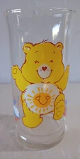 Vintage Care Bears Pizza Hut Collector Glass Yellow Funshine Bear Sunshine
