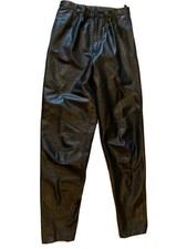 Vtg Wilsons Suede  Leather Black Leather Pants Womens Size 8 Motorcycle Biker