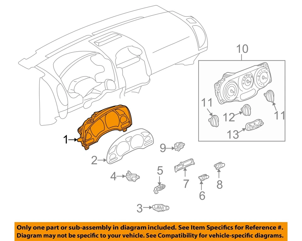 Medidor de velocímetro usado se adapta a: Saturn Vue Cluster 2002 grado A de EE. UU. Foto 3 de 4