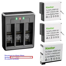 Kastar Battery Triple Charger for GoPro Hero4 Hero5 Hero6 Hero7 Action Camera