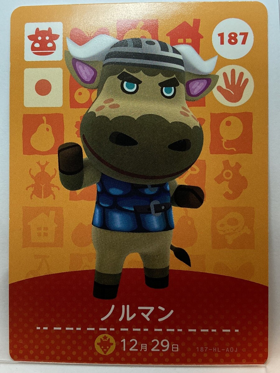 Amiibo Cards 187 Vic Noruman Animal Crossing Japanese