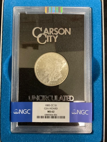 1885-CC MORGAN SILVER DOLLAR GSA HOARD NGC MS62