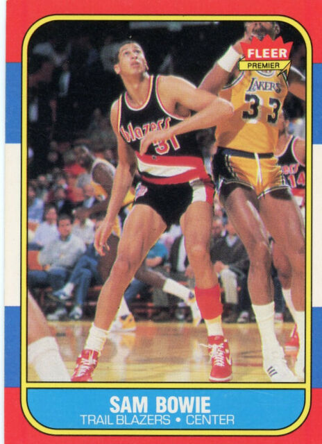 1986 Fleer Sam Bowie #13 Basketball Card - 2 cards