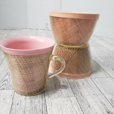 Raffia Ware Burlap MCM Vintage Lot of 3 - 2x ...
