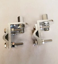 TWO - 3 way aluminum mirror mount brackets w SO-239 stud for CB radio antennas