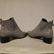 Classic Womens Chelsea Chunky Mid Heel Round Toe Pleated Ankle Boots Shoes SZ 6