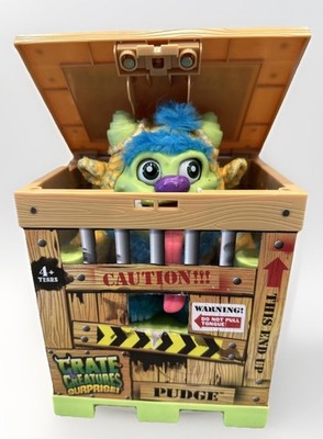 Crate Creatures Surprise Pudge Monster Interactive Toy WORKS VIDEO READ