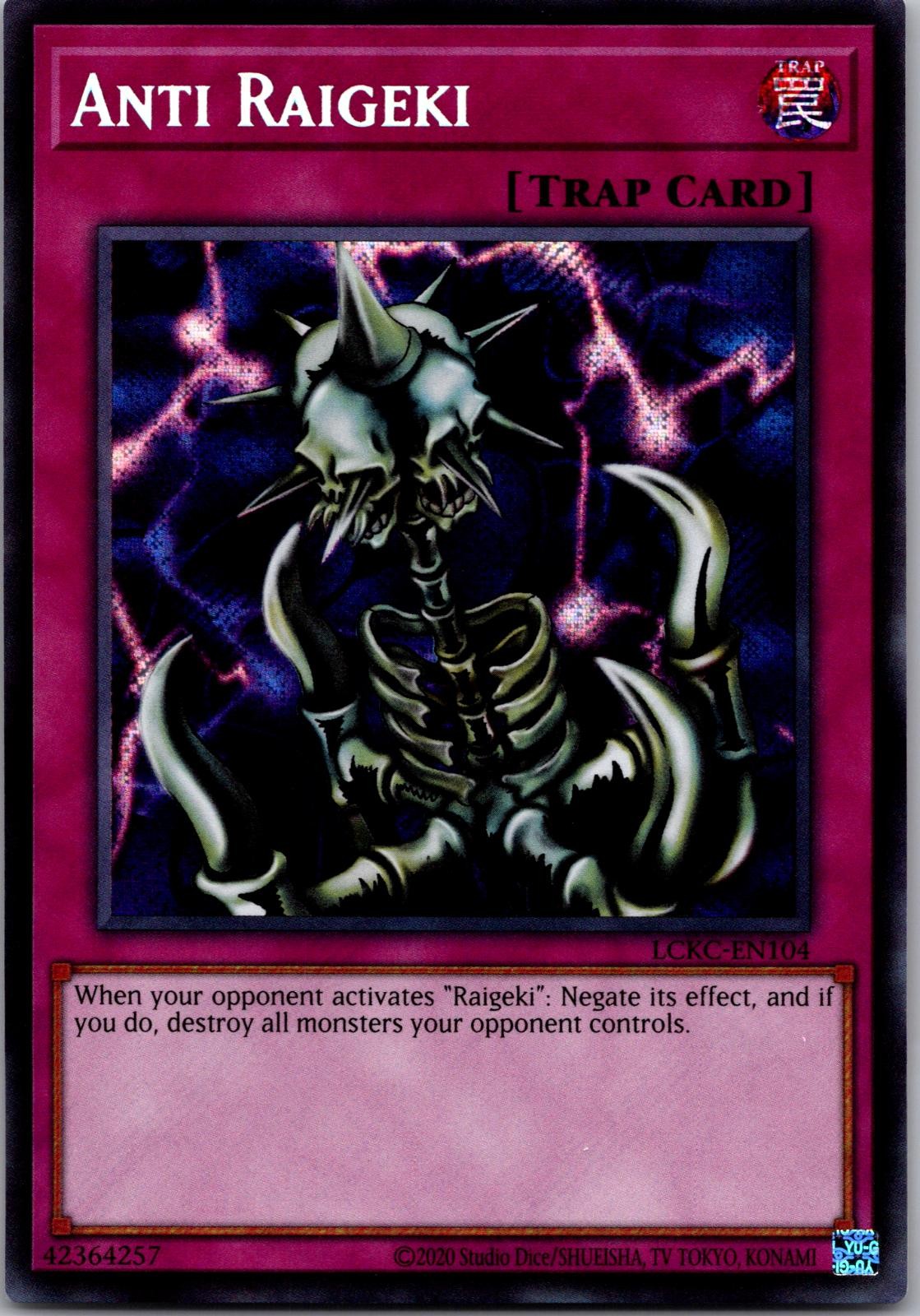Anti Raigeki LCKC-EN104 YuGiOh Legendary Collection Kaiba Mega Pack trading card — raw and PSA graded price guide