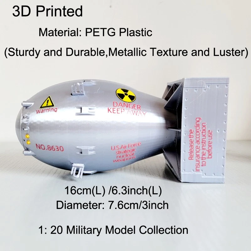 3D Printed 16cm 1:20 Military Model WWII USA "Fat Man" Atomic Bomb Collection - Image 2 of 4