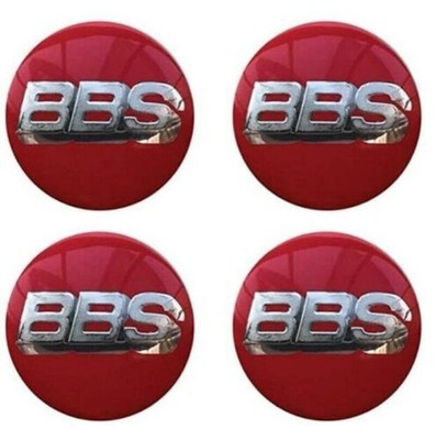 BBS Radaufkleber 60mm 4er Set Silber Rot | Felgenemblem Alu Aufkleber