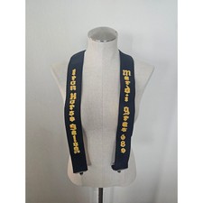 Vintage 1989 Iron Horse Saloon Mardi Gras Black Embroidered Suspenders Mens 2in