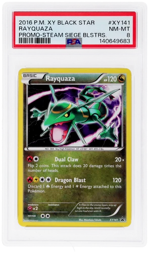 2016 Pokemon XY Black Star Promo Steam Siege Blisters Rayquaza #XY141 PSA 8